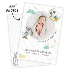 Disney Mickey and Minnie Sweet Dreams Flat Birth Announcement