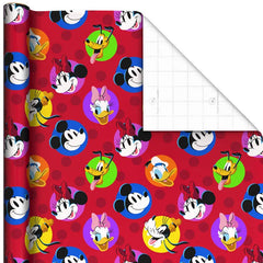 Disney Mickey Mouse and Friends on Red Wrapping Paper Roll, 17.5 sq. ft.