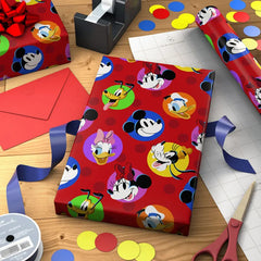 Disney Mickey Mouse and Friends on Red Wrapping Paper Roll, 17.5 sq. ft.