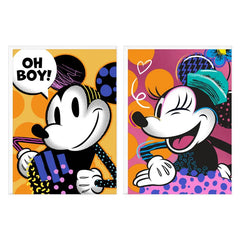 Disney Mickey Mouse and Minnie Mouse Modern Assorted Blank Notes, Pack of 12