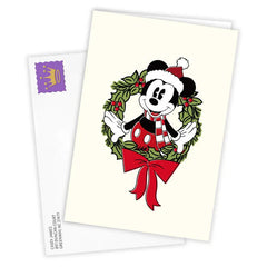 Disney Mickey Mouse in Wreath Custom Christmas Card