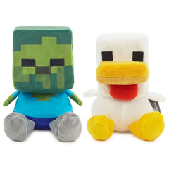Better Together Minecraft Baby Zombie and Chicken Magnetic Plush Pair, 5.25" H