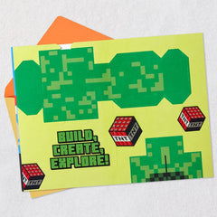 Minecraft Have a Blast Birthday Card for Kids With Build-Your-Own Creeper