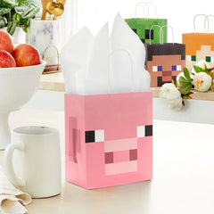 6.5" Minecraft 4-Pack Assorted Small Square Gift Bags