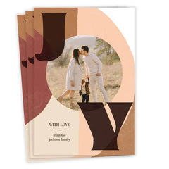 Modern Boho Joy Flat Holiday Photo Card