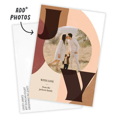 Modern Boho Joy Flat Holiday Photo Card