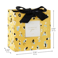 7.7" Animal Print on Butter Yellow Medium Gift Bag