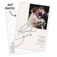Modern Handwriting Flat Wedding Thank You Photo Card