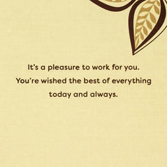 It's a Pleasure to Work for You Boss's Day Card