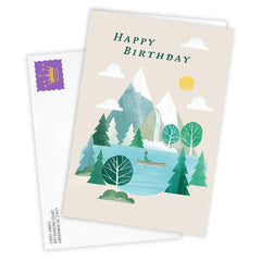 Modern Mountain Adventure Custom Birthday Card