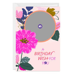 Floral Blessed Wishes Custom Birthday Card