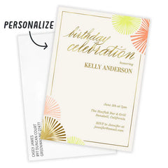 Starburst Celebration Flat Birthday Invitation