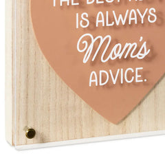 Mom's Best Advice Layered Square Quote Sign, 8x8