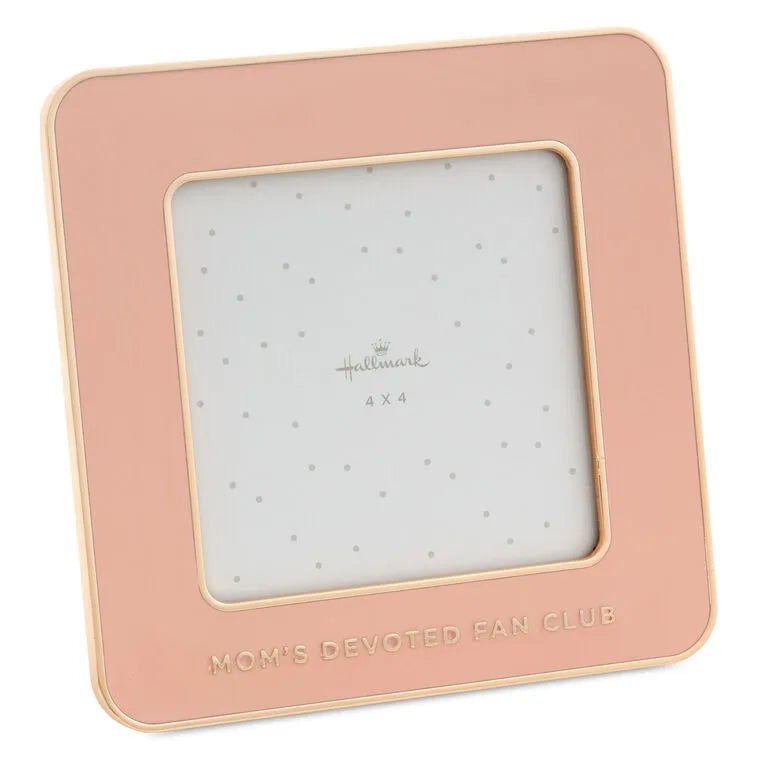 Mom's Fan Club Coral Enamel Picture Frame, 4x4