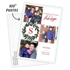 Warmest Wishes Flat Christmas Photo Card