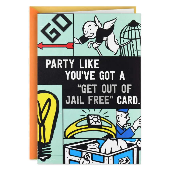 Hasbro® Monopoly® Get Out of Jail Free Funny Birthday Card