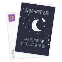 Love You More Than All the Stars Custom Anniversary Card