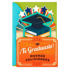 Mortarboard and Stars Spanish-Language Graduation Card