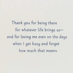 Thank You for Being There Anniversary Card for Husband