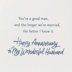 Thank You for Being There Anniversary Card for Husband