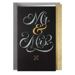 Mr. & Mrs. Linked Hearts Wedding Card