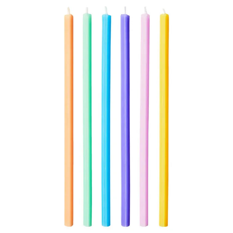 Colorful Triangular Party Candles, Pack of 6
