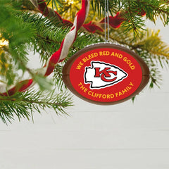 NFL Kansas City Chiefs Football Personalized Ornament, Custom Text