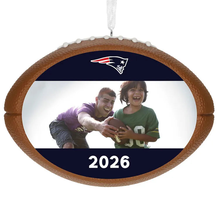 NFL New England Patriots Football Personalized Ornament, Custom Photo and Text