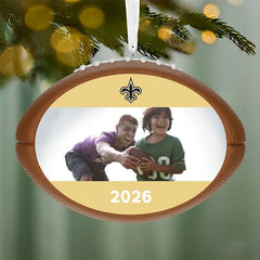 NFL New Orleans Saints Football Personalized Ornament, Custom Photo and Text