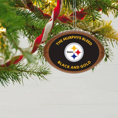 NFL Pittsburgh Steelers Football Personalized Ornament, Custom Text