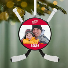 NHL Detroit Red Wings® Hockey Personalized Ornament, Custom Photo and Text