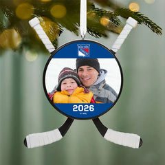 NHL New York Rangers® Hockey Personalized Ornament, Custom Photo and Text