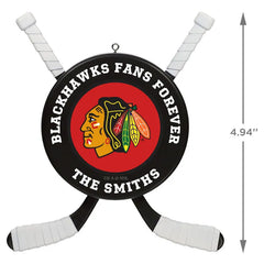 NHL Chicago Blackhawks® Hockey Personalized Ornament, Custom Text