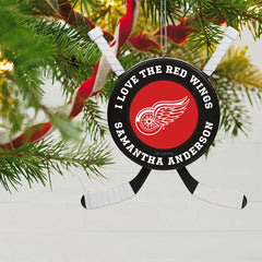 NHL Detroit Red Wings® Hockey Personalized Ornament, Custom Text