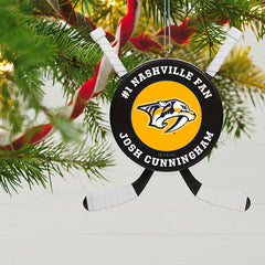 NHL Nashville Predators® Hockey Personalized Ornament, Custom Text