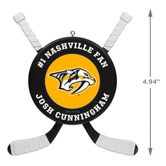 NHL Nashville Predators® Hockey Personalized Ornament, Custom Text