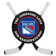 NHL New York Rangers® Hockey Personalized Ornament, Custom Text