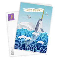 Glad You Exist Narwhal Custom Birthday Card