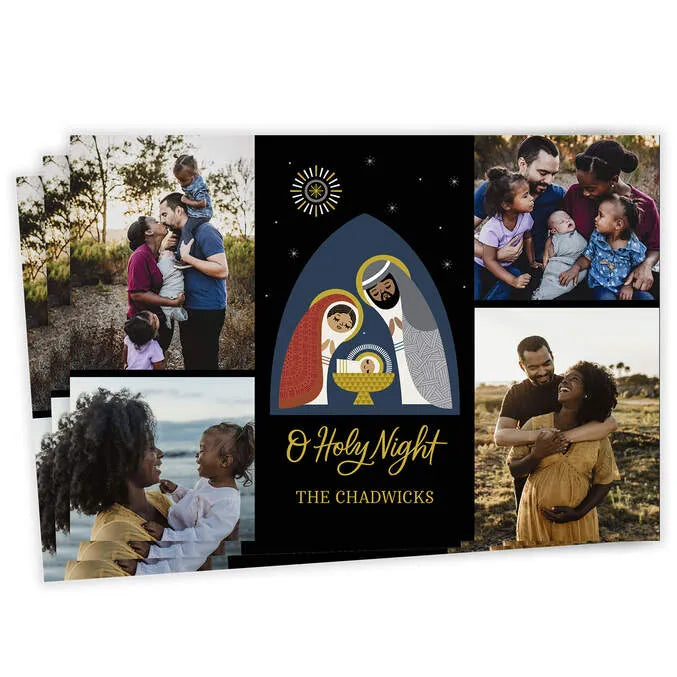 O Holy Night Flat Christmas Photo Card