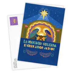 Modern Nativity Spanish-Language Religious Custom Christmas Card