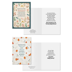Whimsical Florals Assorted Religious Birthday Cards, Box of 12