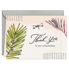 Palm Leaves and Dragonflies Blank Thank You Notes, Pack of 10