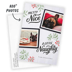 Naughty and Nice Flat Christmas Photo Card