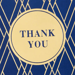 Bulk Navy and Gold Assorted Blank Thank-You Notes, Box of 120
