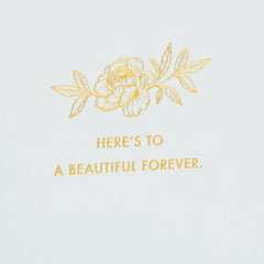 Navy and Gold Floral 3D Pop-Up Wedding Card