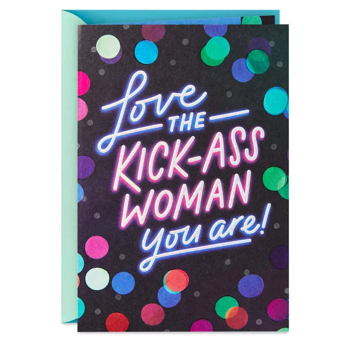 Celebrating a Kick-Ass Woman Birthday Card for Her