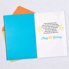 Keep On Rockin' It Musical Light-Up 50th Birthday Card