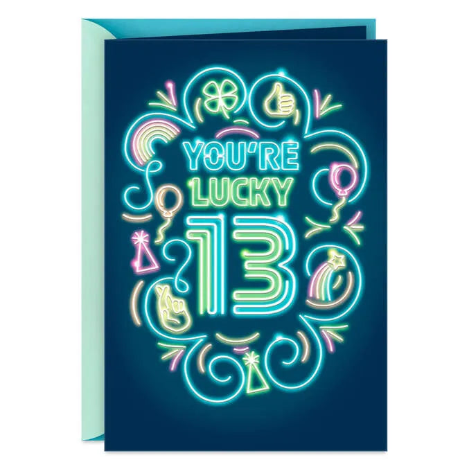 Lucky to Know You 13th Birthday Card