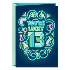 Lucky to Know You 13th Birthday Card