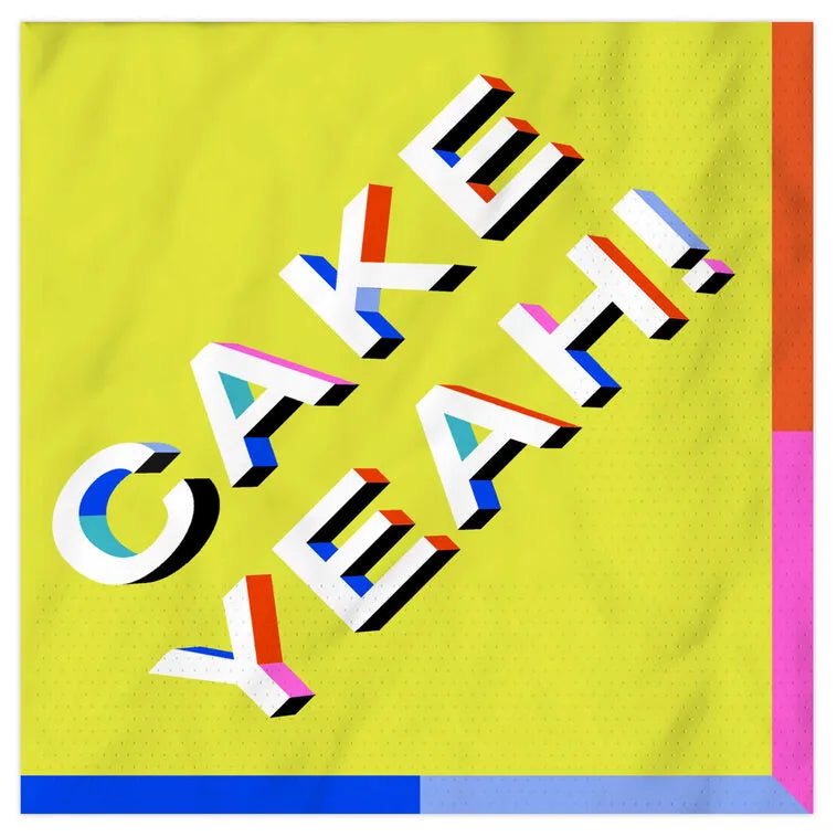 "Cake Yeah!" Colorful Cocktail Napkins, Pack of 20